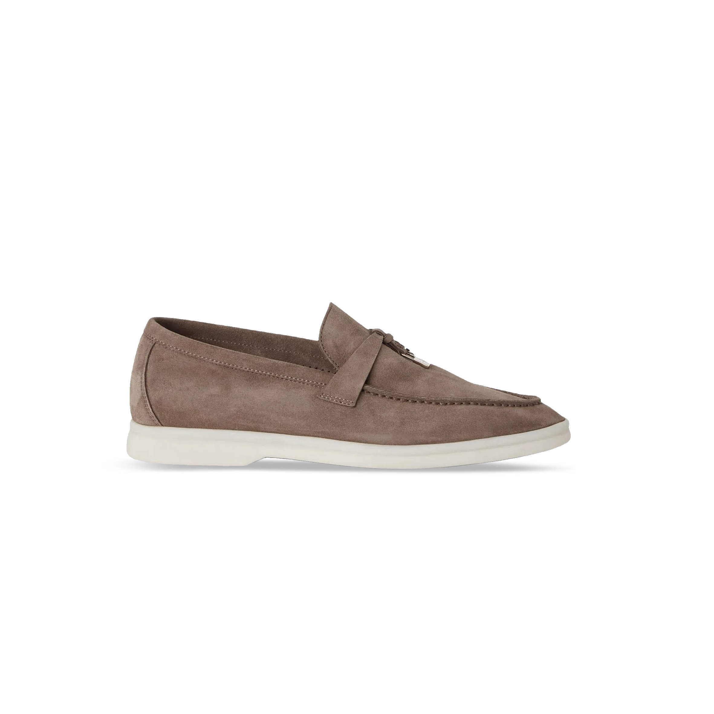 LORO PIANA SUMMER CHARMS WALK SUEDE LOAFERS IN PINK FAN1512